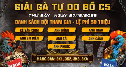 danh sách các đội tham giải đấu gà CPC5